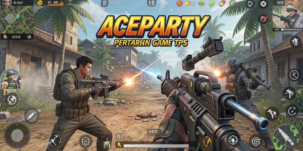 Tampilan aksi seru dalam gameplay ACEPARTY yang mendebarkan.