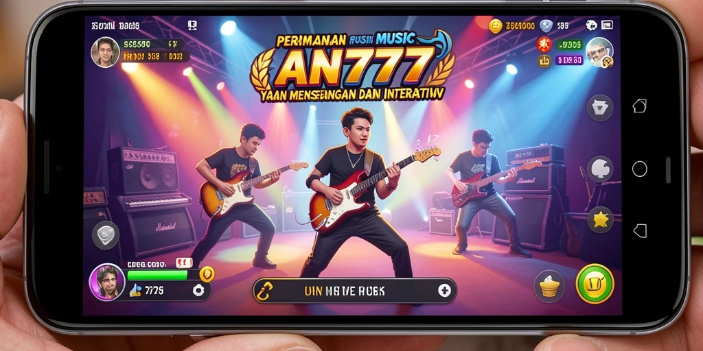 Screenshot gameplay AN777 menampilkan fitur permainan musik interaktif.