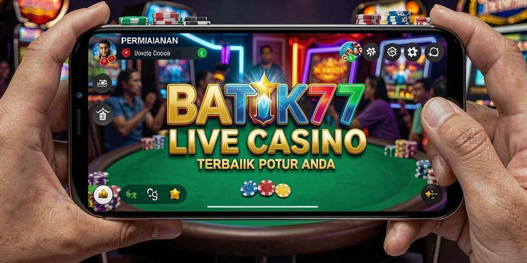 Tampilan gameplay Live Casino yang menarik dan interaktif di BATIK77.
