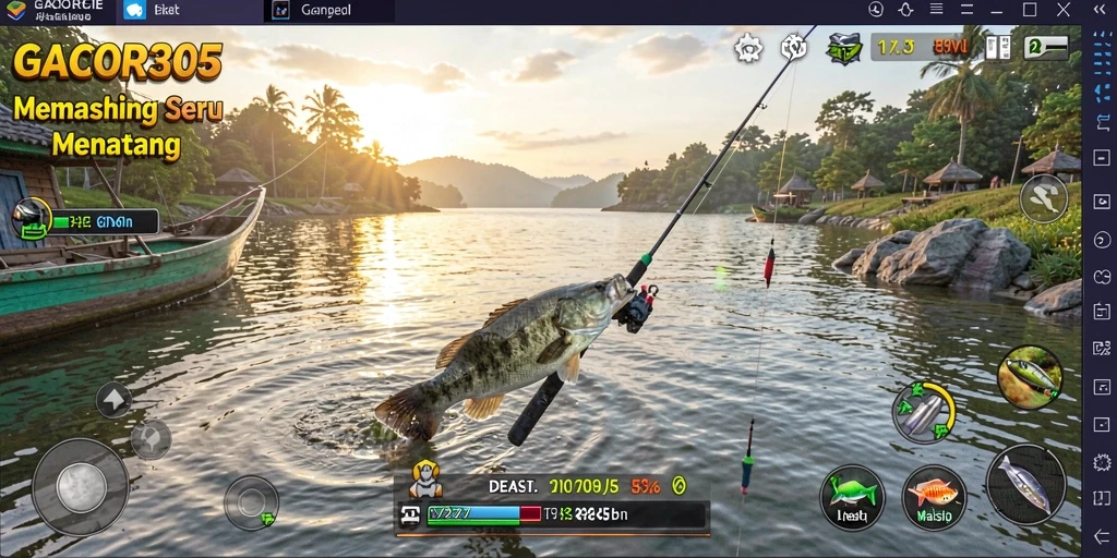 Gameplay GACOR305 yang menampilkan aksi memancing seru.