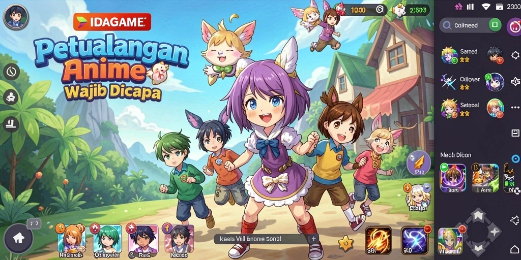 Screenshot IDAGAME menampilkan aksi karakter Anime dalam pertempuran yang seru.