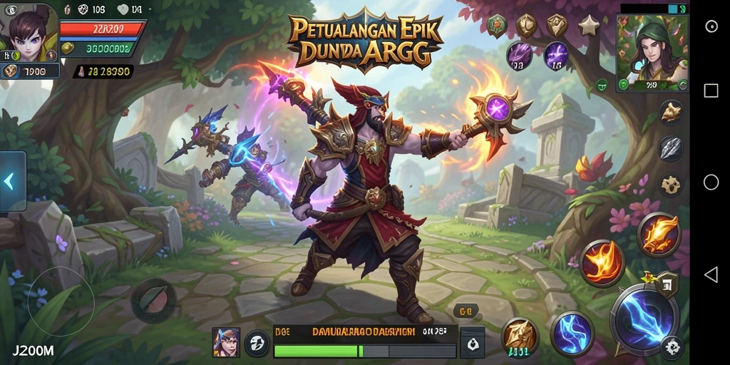 Tampilan gameplay menegangkan dalam J200M dengan pertarungan epik.