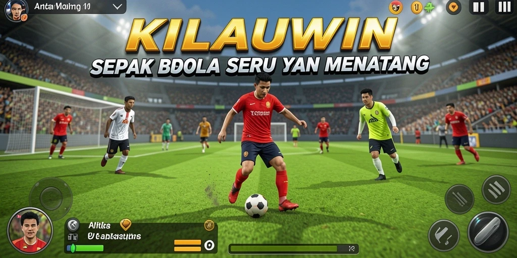 Tampilan gameplay sepak bola yang mendebarkan di KILAUWIN.