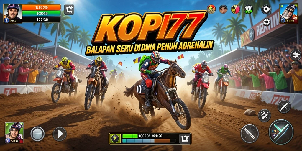 Tampilan balapan seru di KOPI77 dengan mobil yang cepat.