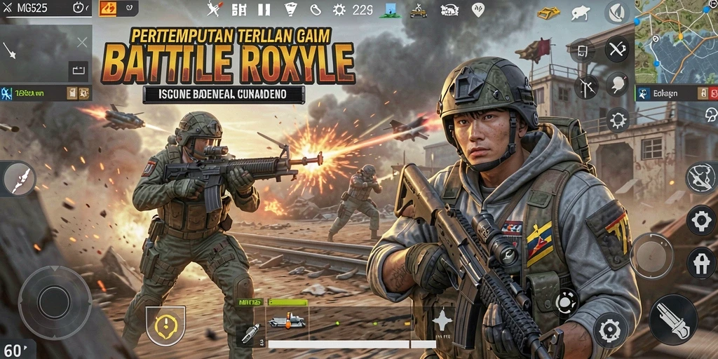 Tangkapan layar MG525 menampilkan pertempuran intens di arena Battle Royale.