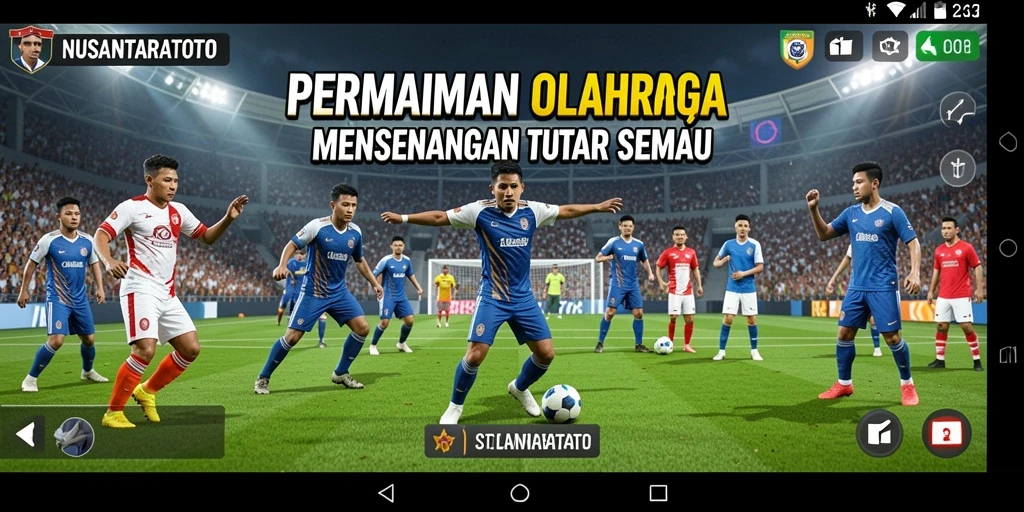 Tampilan gameplay seru dalam NUSANTARATOTO yang penuh aksi olahraga.
