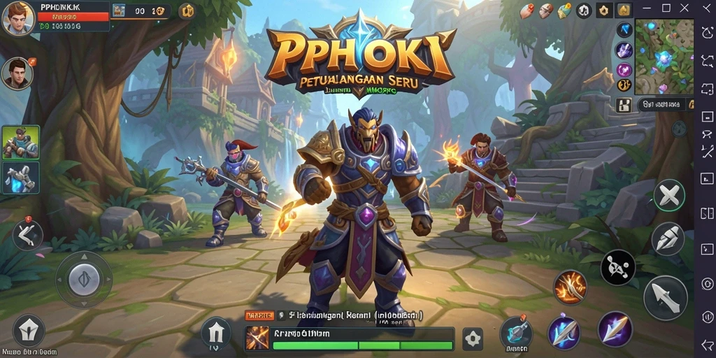 Gameplay seru dalam dunia MMORPG PPHOKI yang luas.