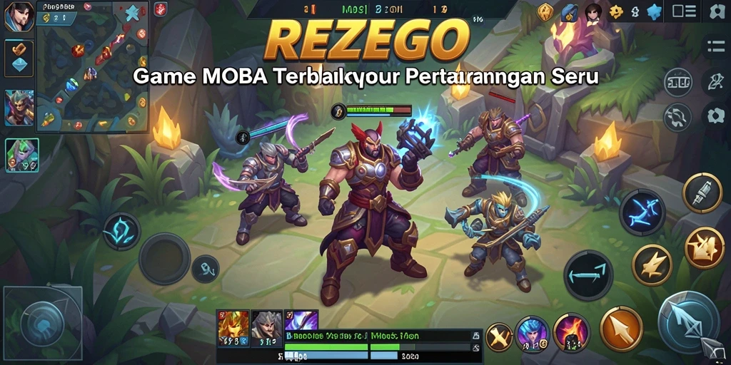 Tampilan gameplay seru dalam REZEGO MOBA.