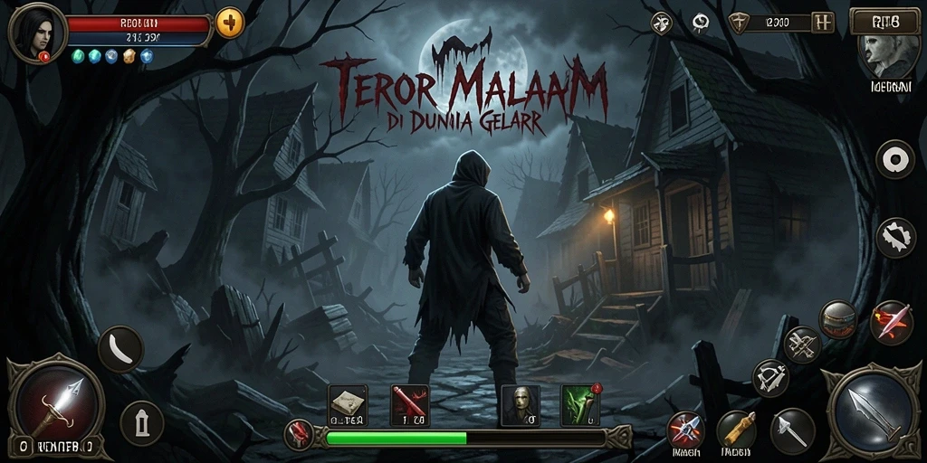 Screenshot gameplay RP8 menampilkan suasana Horror yang mendebarkan.