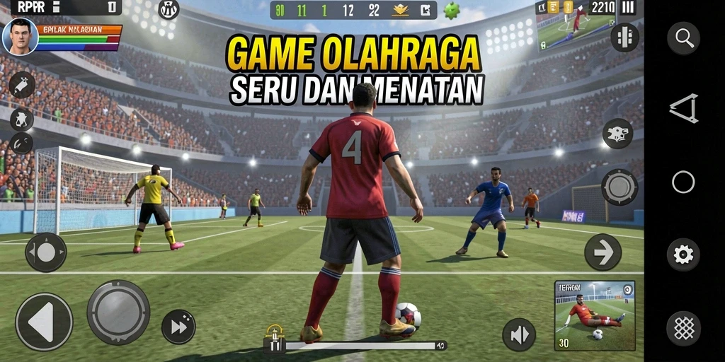 Tampilan gameplay <strong>RPRR</strong> yang menegangkan dan mendebarkan di arena olahraga.