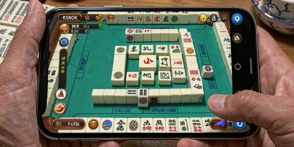 Screenshot utama RSNOK menampilkan gameplay Mahjong yang seru dan strategis.
