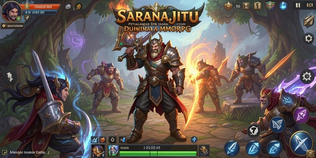 Tampilan gameplay SARANAJITU yang menakjubkan dalam dunia MMORPG.