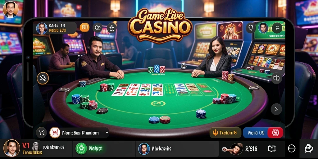 Gameplay Live Casino yang seru dengan dealer langsung dan interaksi nyata.